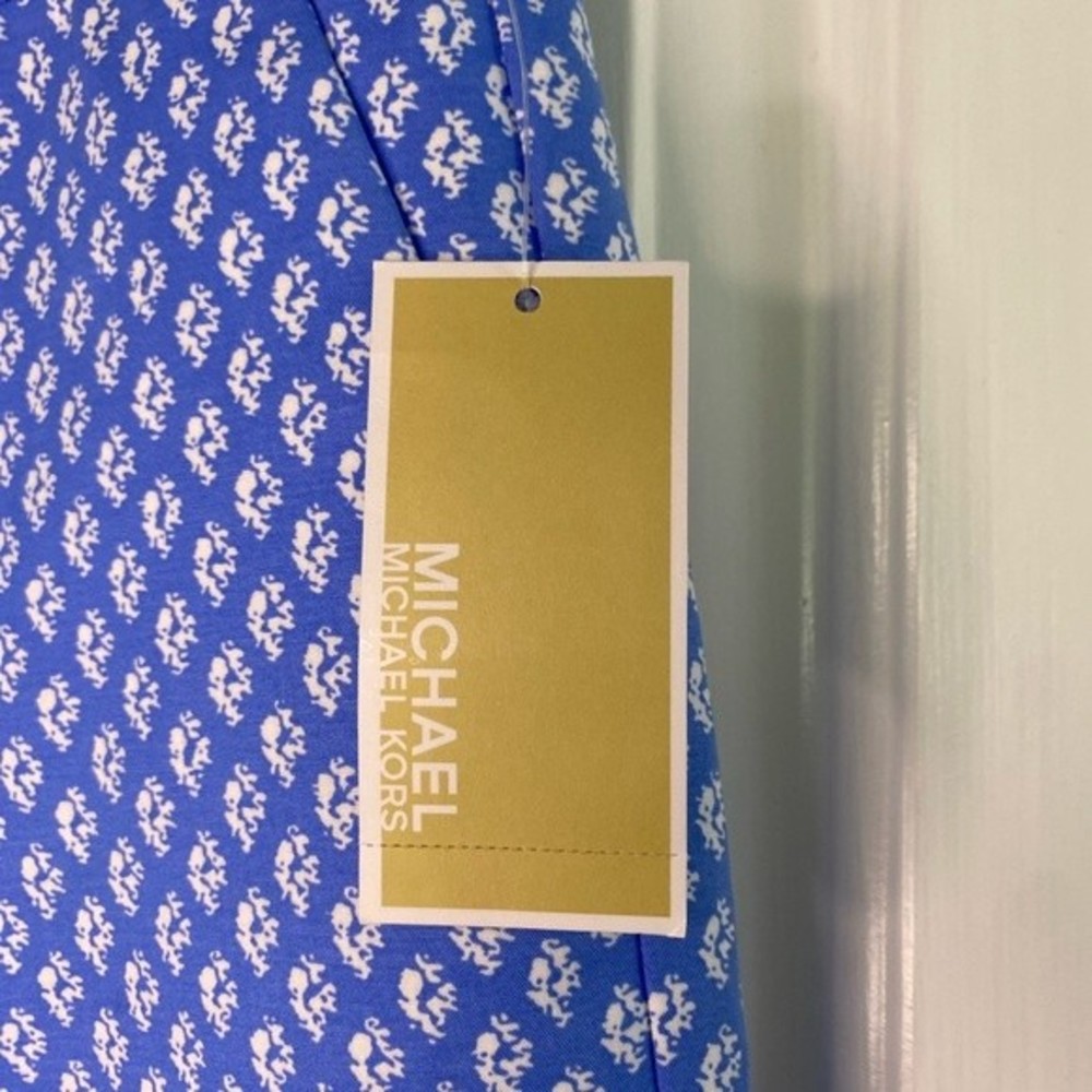 Michael Kors dress ankle pants, blue & white, size 4 - Picture 2 of 10